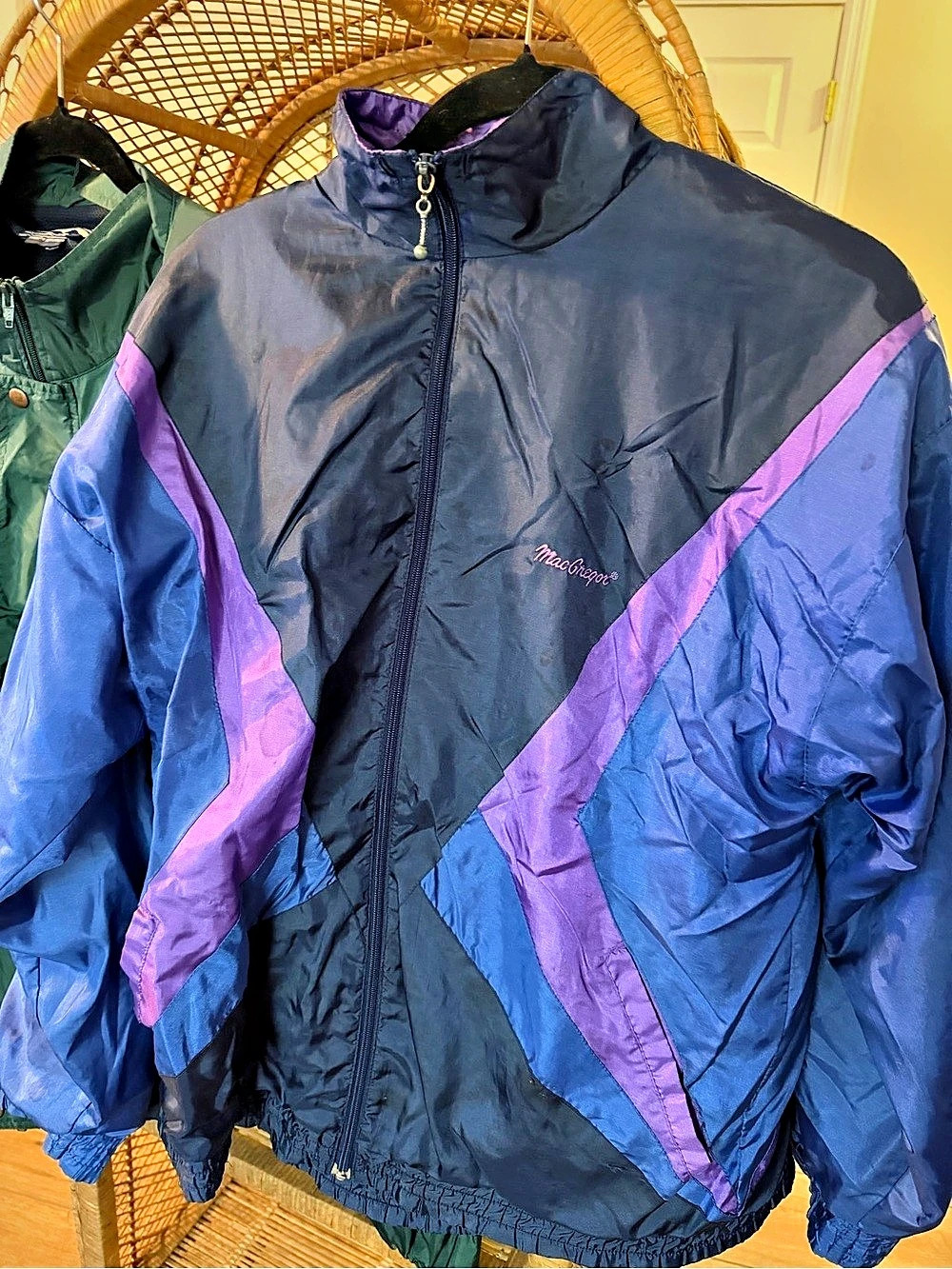 MacGregor Color Block Jacket Blue & Green Size XL